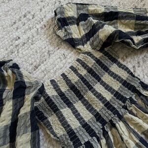 ASOS GINGHAM PEASANT DRESS 100% COTTON